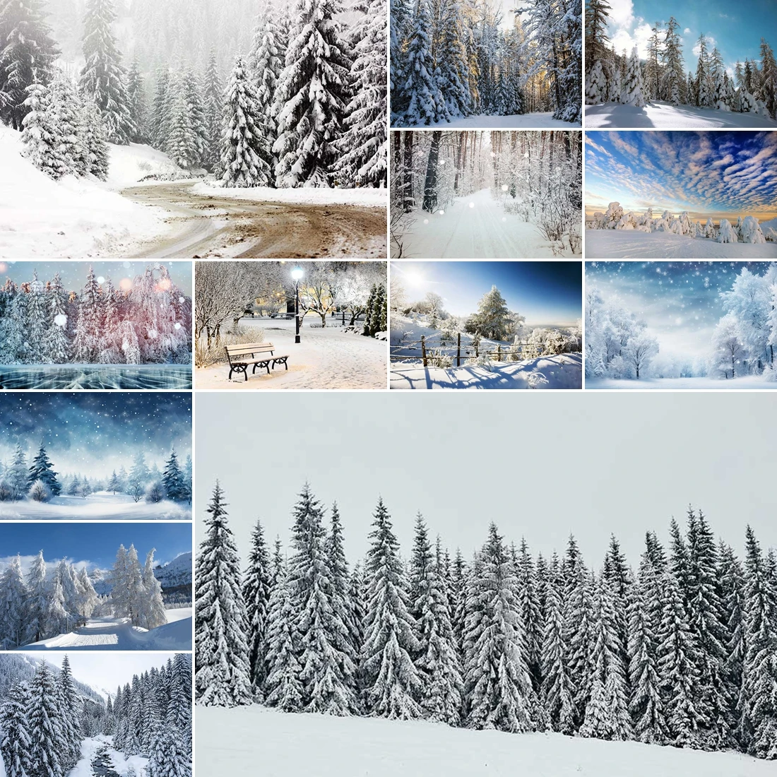 

Christmas New Year Clock Decor Backdrop Photography Vintage Xmas Trees Gifts Snow Winter Indoor Photo Studio Background BH-09