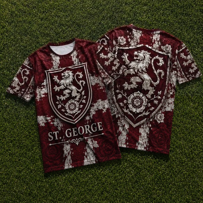 2026 Summer New Design English Men's Football Training T-Shirt - 3D Print, Breathable, Quick-Drying, Family Couple Style