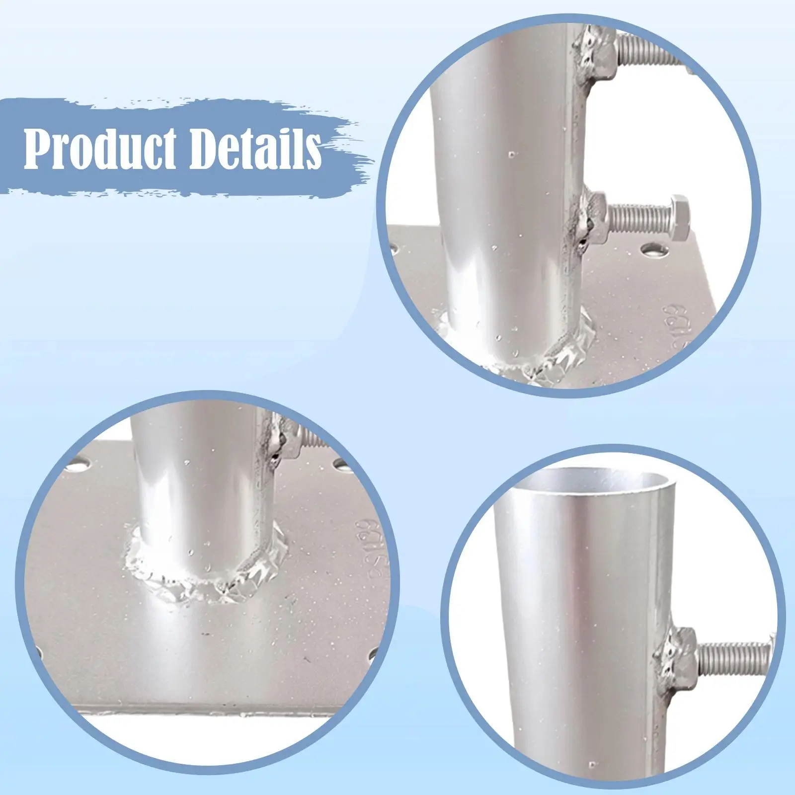 Scaffold Base Plate Adjustable Zinc Plated Iron Square Accessory for Construction Scaffolding and Renovation
