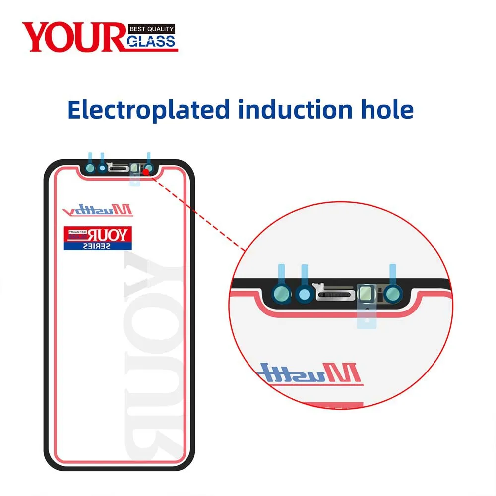 Musttby 5pc Full OEM For Apple iPhone 15 14 13 12 pro Max OLED/LCD Front Outer Touch Screen Glass Vidro+OCA Hollow Repalcement