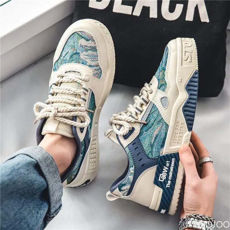 Große Größe Frühling und Herbst Mode Neue Dicke Sohle Höhe Zunehmende Casual männer Schuhe Nische Trend Flache Sport männer Schuhe
