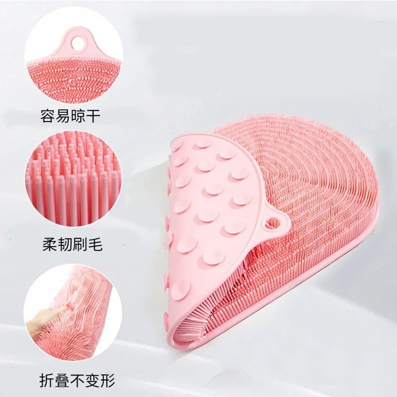 Lazy Shower Back Scrubber Wall Mounted Bath Brush Exfoliating Silicone Non Slip Massage Foot Scrub Mat Bathroom Accessories New