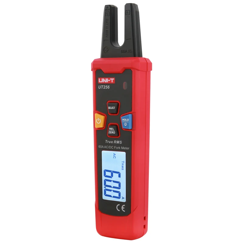 Imagem -02 - Uni-t Ut256 Fork Meter 60a ac dc Corrente Braçadeira Medidor Digital True Rms Alicatadores Amperímetro Ncv Tester Alta Precisão