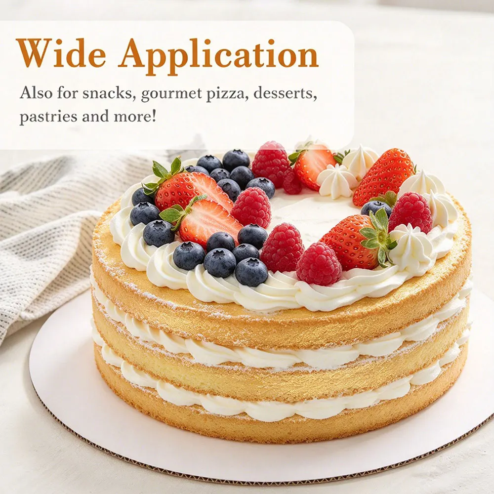 8/10/12 Inch White Cake Base Cardboard Tray Disposable Cake Circle For Birthday Wedding Baking Dessert Decorating Supplies