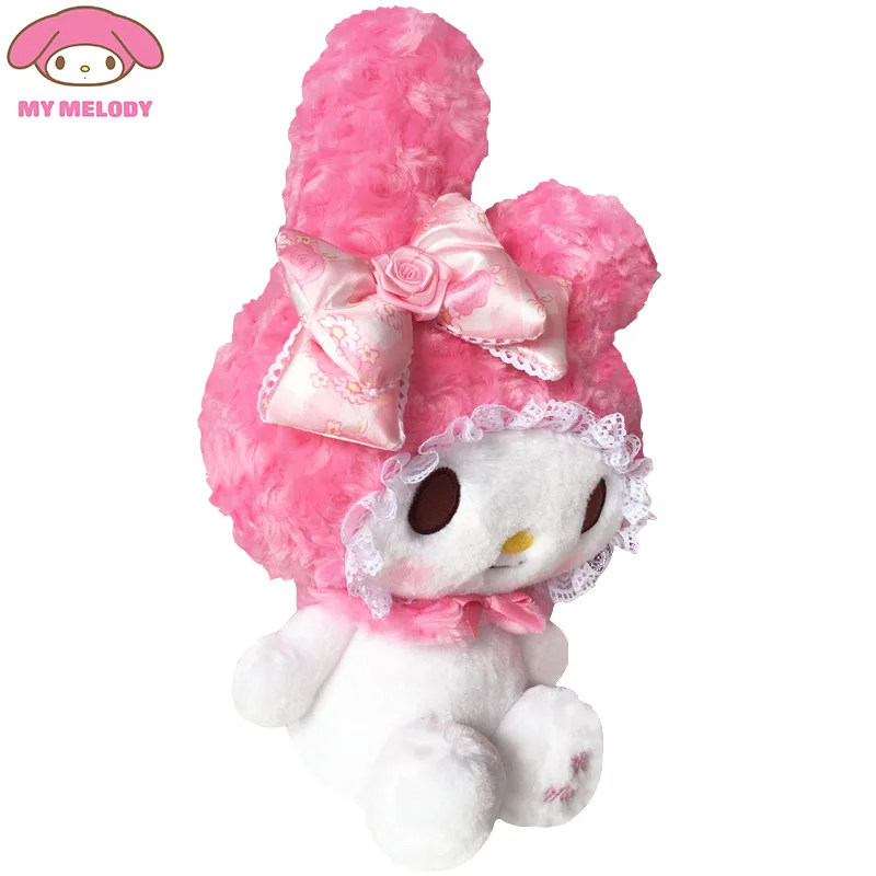 Sanrio Rose Melody Hello Kitty muñeca figura de Anime Kawaii Rosa de ensueño juguetes de peluche compañero de cabecera de niña regalos de cumpleaños