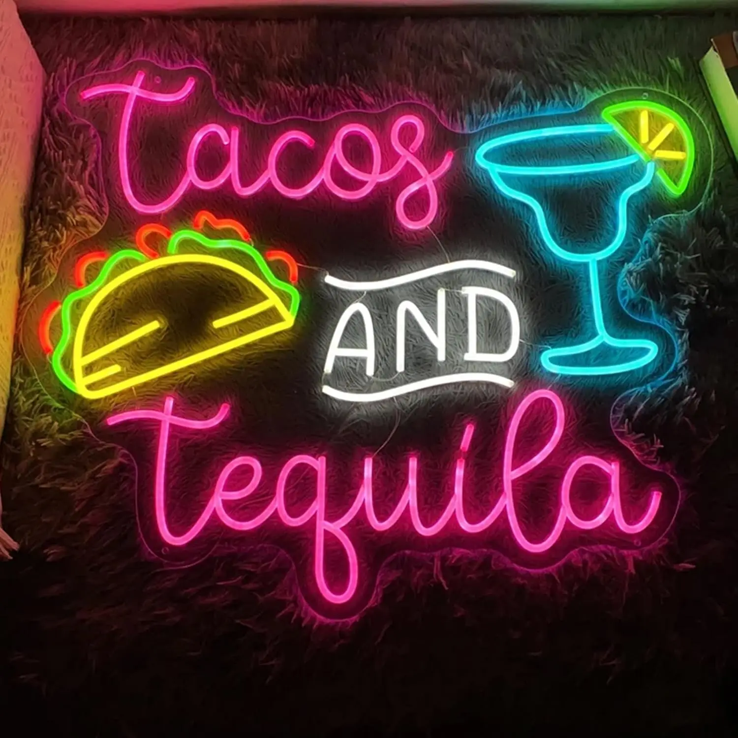 Tacos and Tequila Neon Sign USB Powered LED Light for Party Bar Restaurant Decoration Christmas Gift Business Art Wall Light