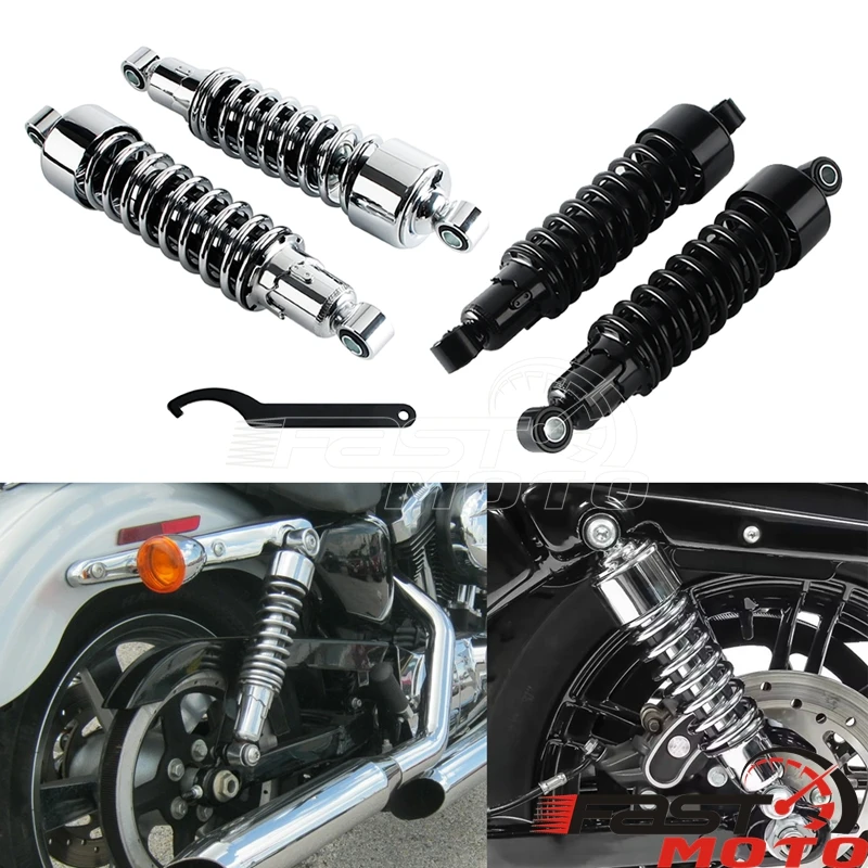 298mm Rear Shock Adjustable Spring Preload Air Rear Shock Absorbers Suspension Damper For Harley Sportster XL 883 1200 Iron Dyna