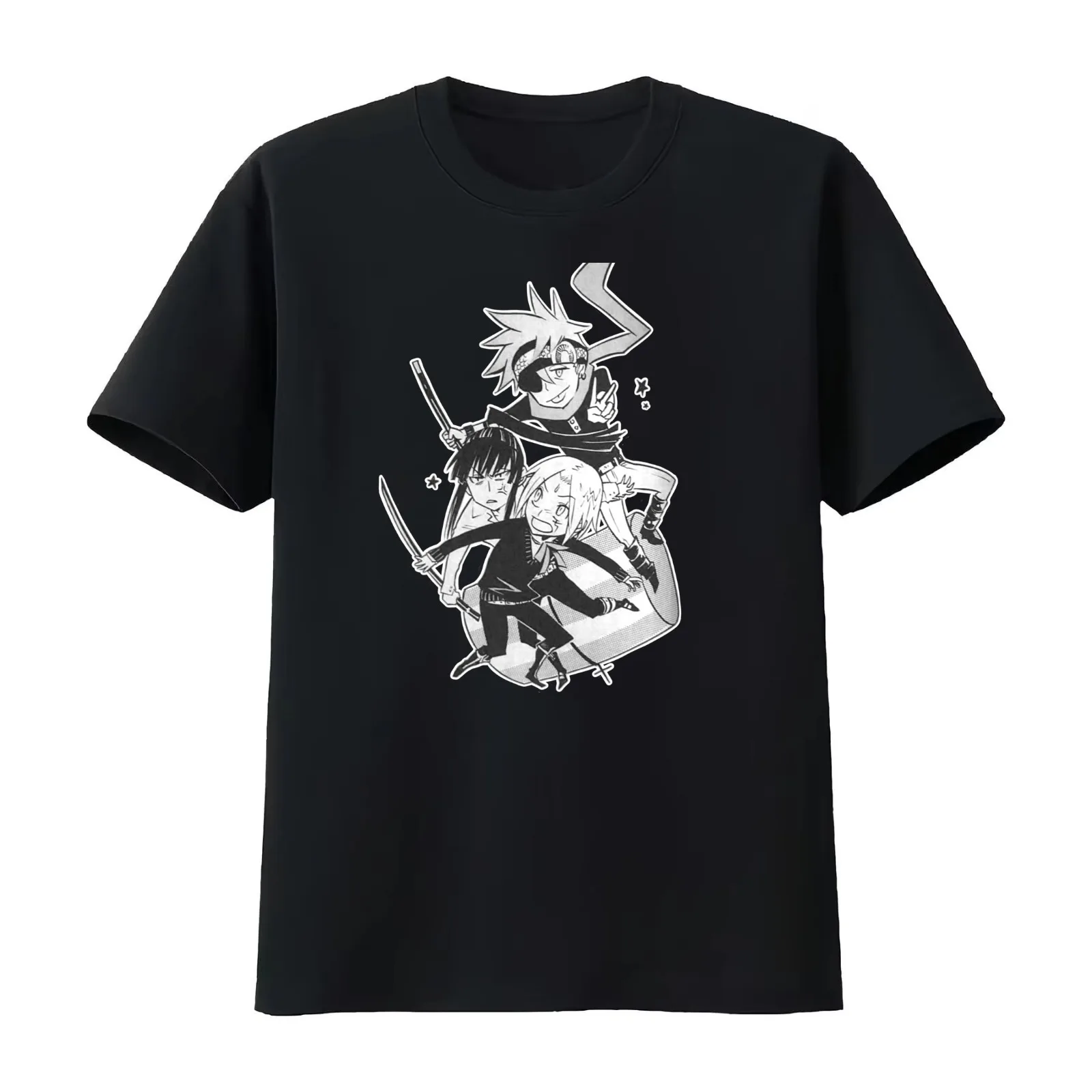 Lavi Kanda & Allen T-Shirt Summer Casual Cotton Tee Oversized Streetwear Tops Vintage Graphic Print Loose Fit Short Sleeve