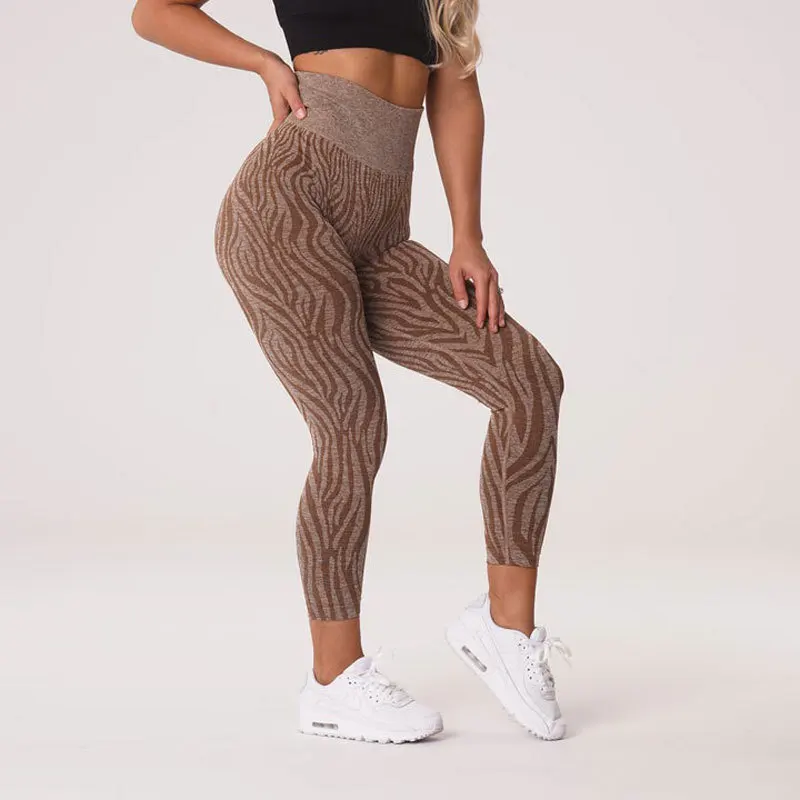 Mallas deportivas sin costuras de cebra para mujer, XS-L de Yoga, mallas elásticas para glúteos, pantalones de gimnasio, ropa deportiva, 2022