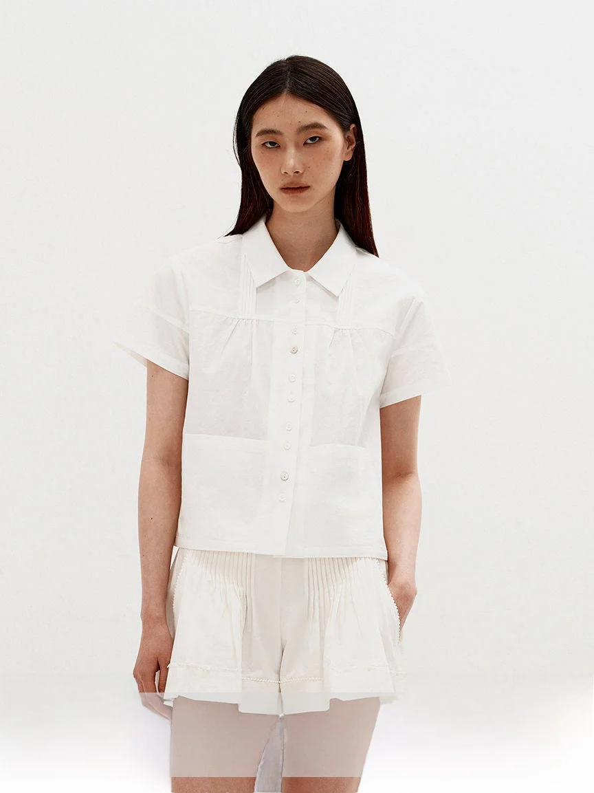 

MHV ARCHIVE PIMA Cotton Short Sleeve Shirt Women's Casual Fashion Spring Collection Comfortable Breathable