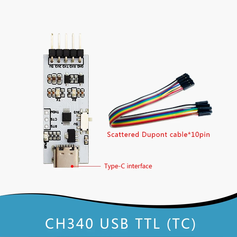 Módulo de puerto serie CH340 USB a TTL módulo USB a UART Módulo de cepillo STC downloader, Terminal macho, Terminal hembra