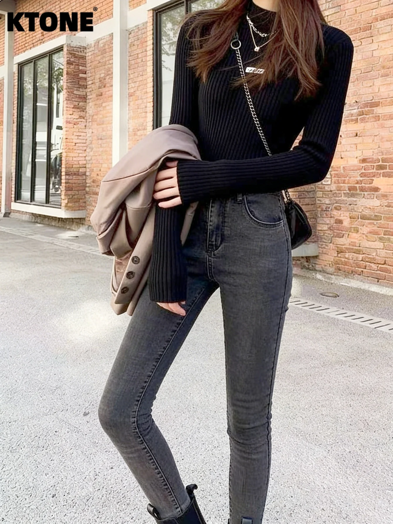 

Y2K Jeans Men's Gray Slim Denim Hip Hop Drip Light Retro No accessories or belts included