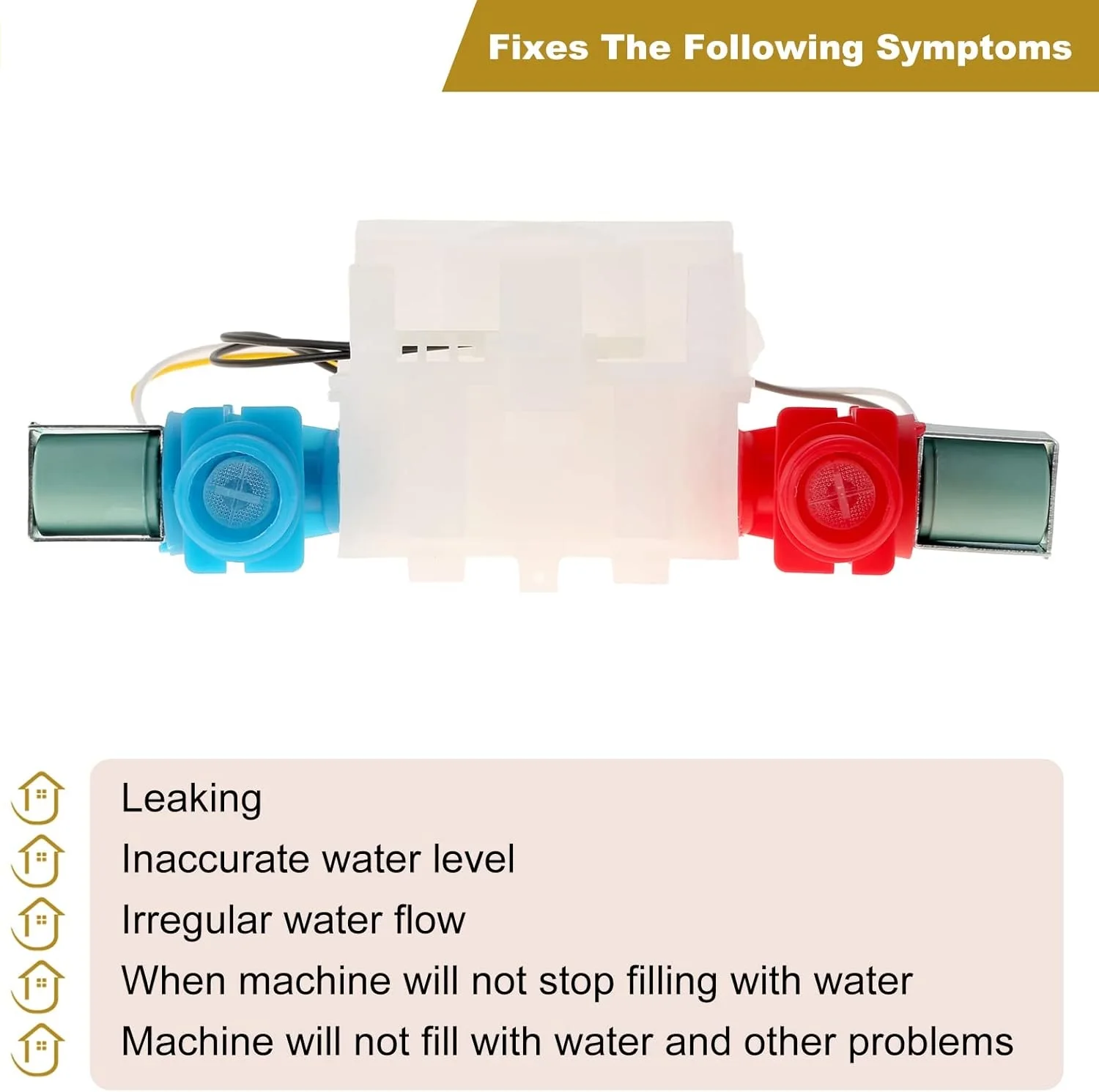 W10144820 Washer Water Inlet Valve Compatible with Whirlpool Kenmore Maytag Washer Machine Replace W10311458 WPW10144820