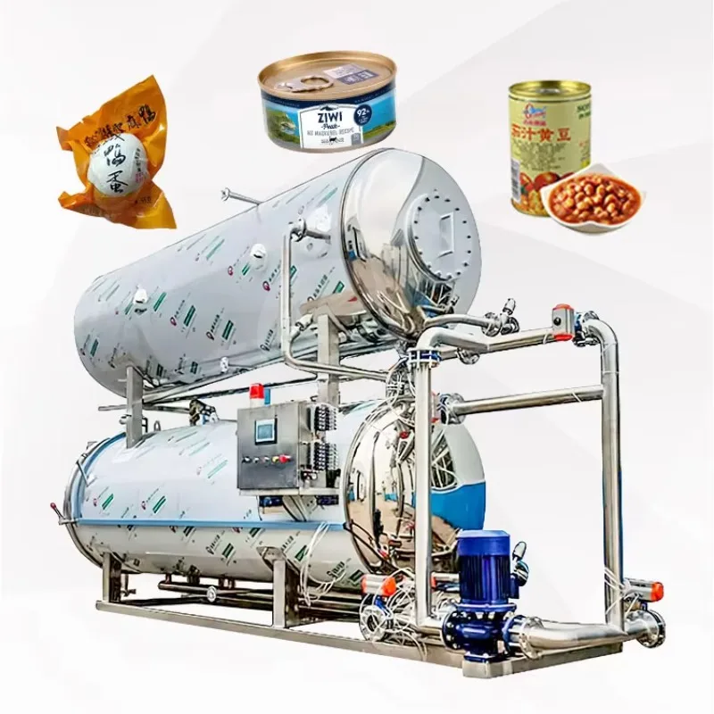 Horizontal Retort Machine with Precise Temperature Control for Retort Pouches Canned Food Sterilization Custom