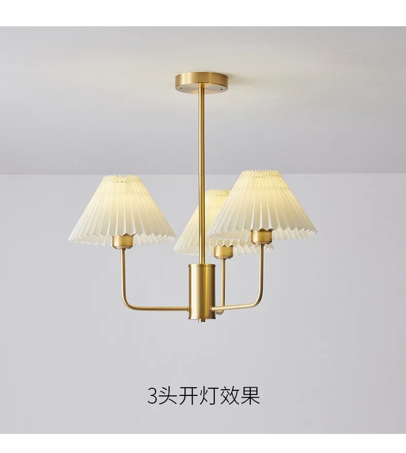 American Copper Material E27 Chandelier Nordic