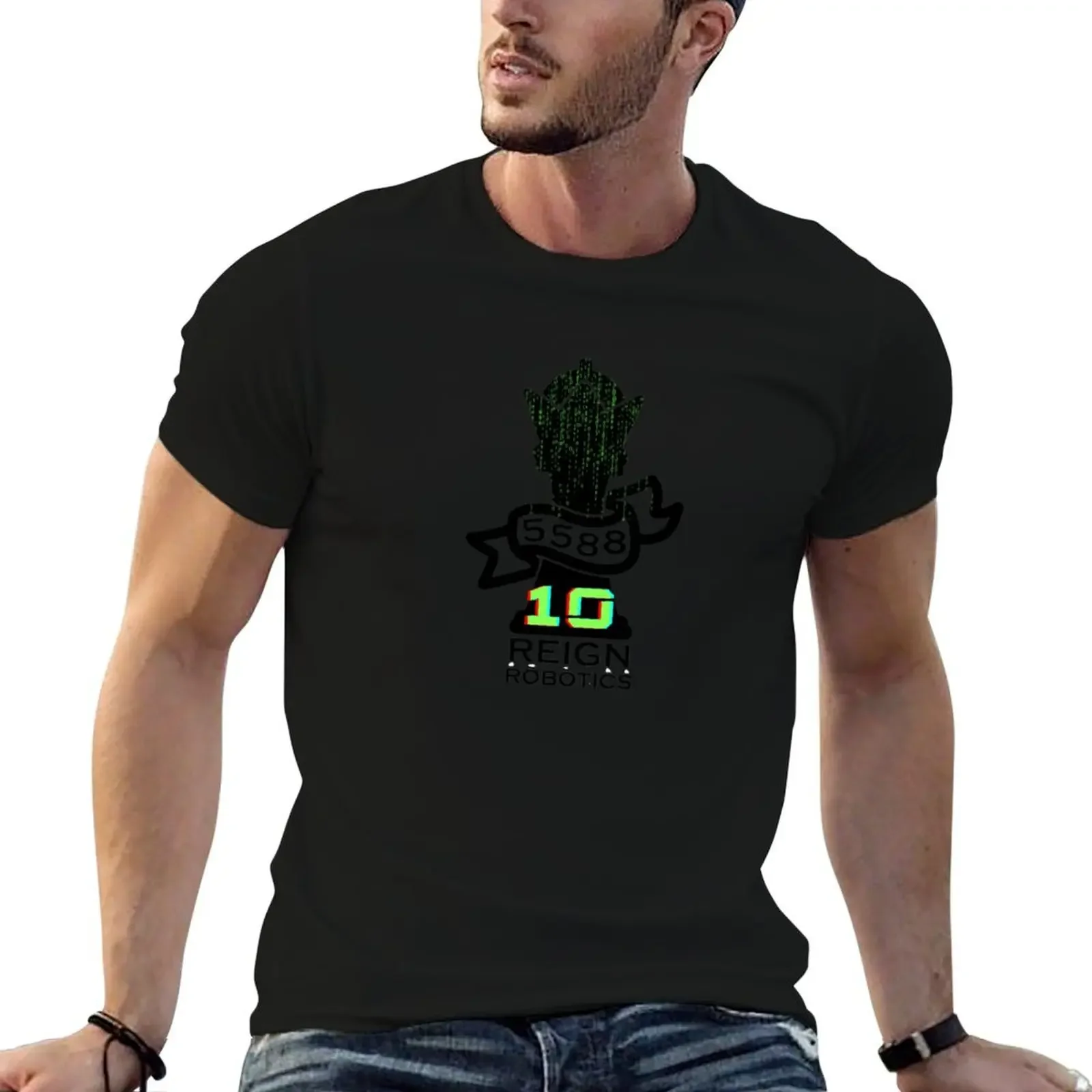 Reign Robotics 10-jarig logo T-shirt t-shirts gepersonaliseerde zomer 2025, t-shirts voor heren