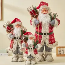 1pc papai noel ornamento de natal-estatueta 3d de pássaro de plástico de 12.6 polegadas, decoração de férias clássica para casa e cozinha, sem pena