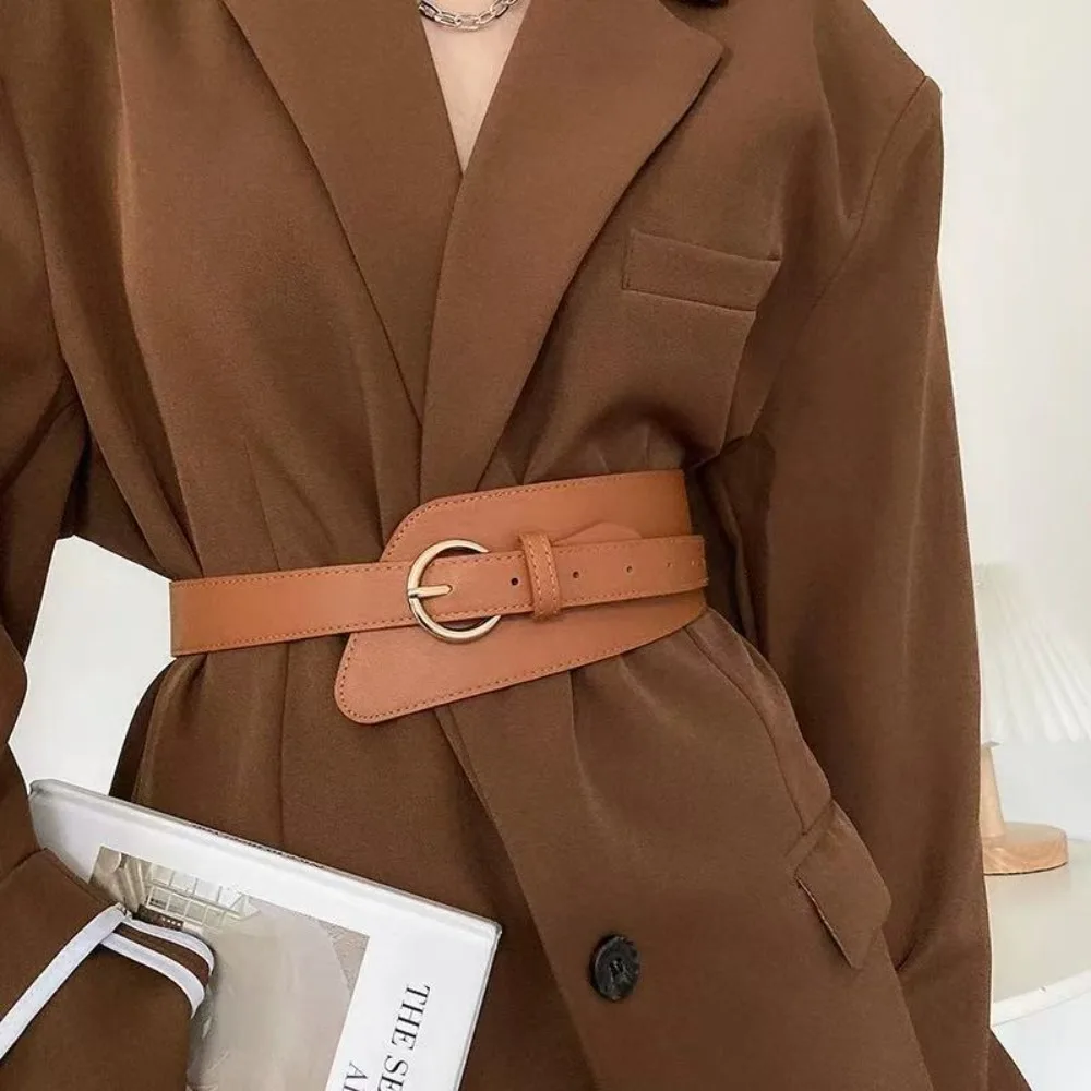 

Новый широкий эластичный пояс-корсет с декоративным дизайном, универсальный пояс в стиле ретро для юбок, платьев и топов