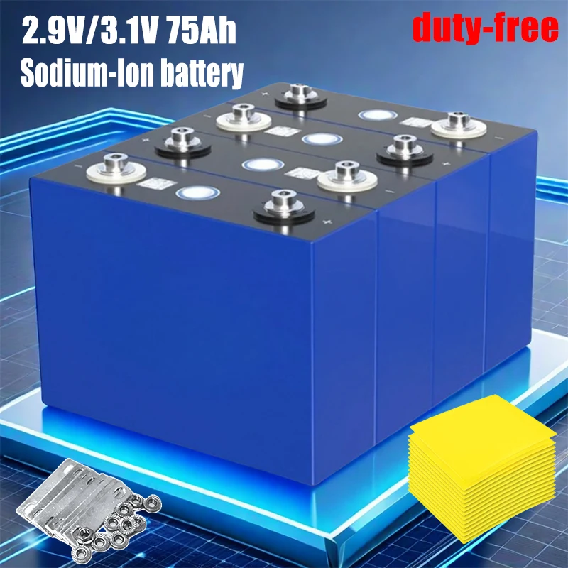 

Grade A 2.9V/3.1V 75Ah Sodium-Ion battery 20c Low,high Temperature DIY 12V 24V 48V Motorcycle Electric Car travel Solar inverter