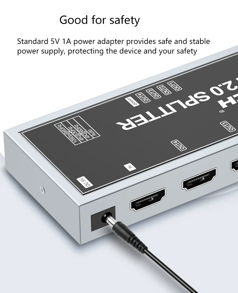 DTECH HDMI Splitter 1x4 4 Port HDMI 2.0 4K60Hz 18Gbps HDR CEC für PS4 Laptop