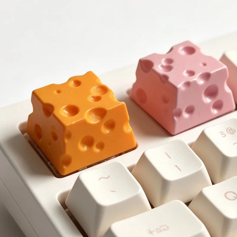 

1PC Cheese Keycaps DIY Office Game Keycap Cute Cross Axis Mechanical Keyboard Key Caps Personalized Decoration Accessories