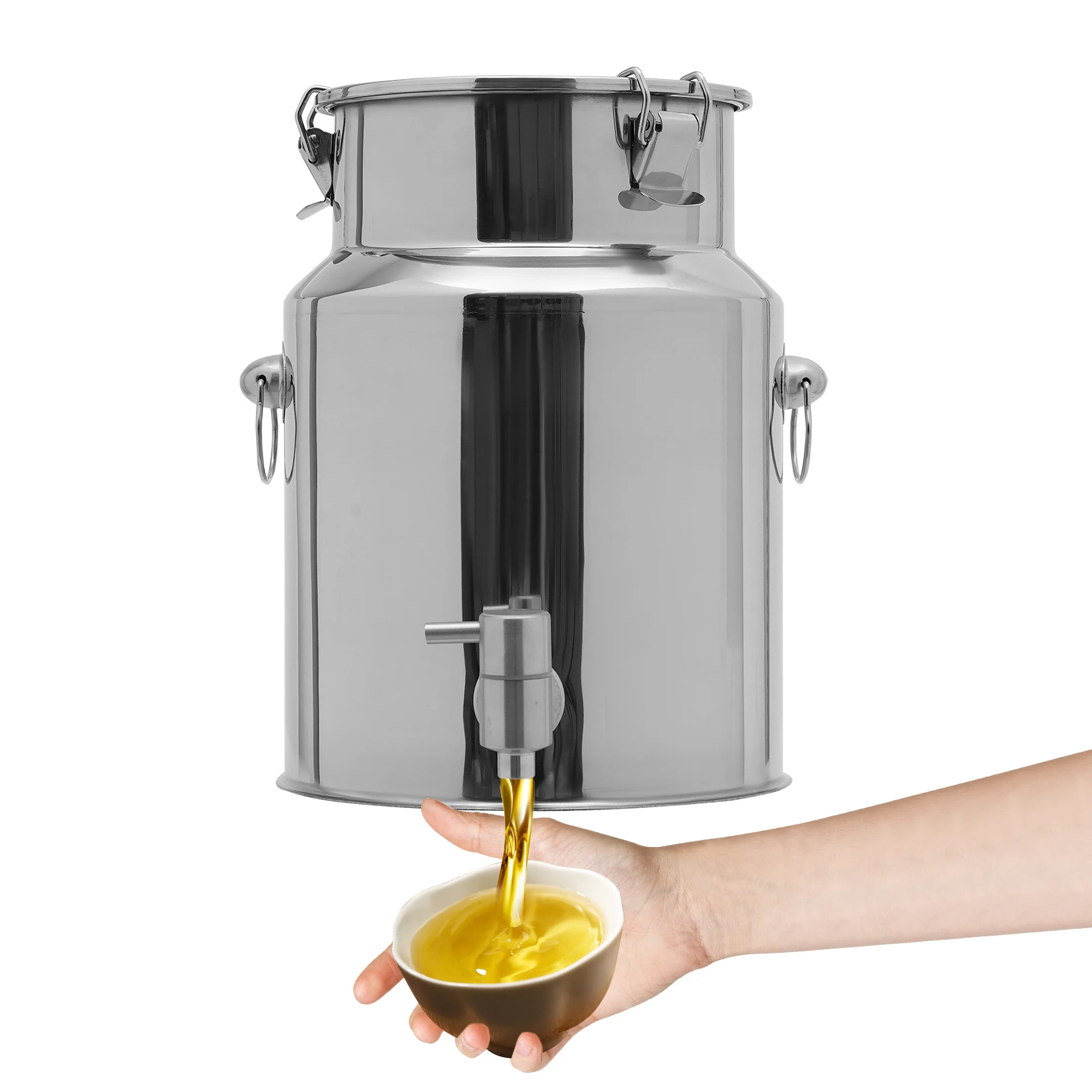 304 Stainless Steel Beverage Dispenser, 2.64 Gal, Leak-Proof, Portable, Ideal for Milk, Juice, and More