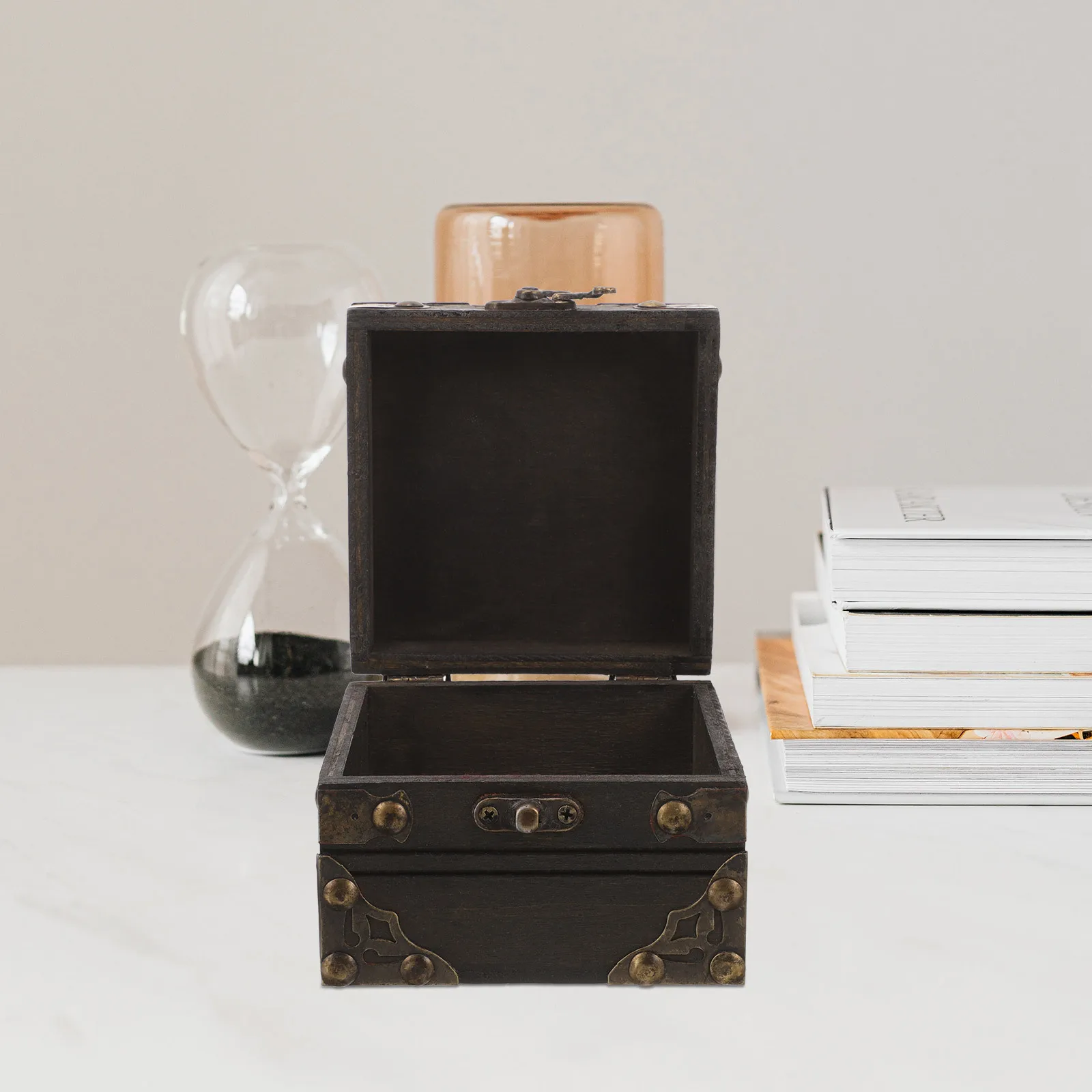 

Wooden Trinket Box Vintage Jewelry Storage Case For Rings Earrings Crystals Organizer Retro Sundries Box Desktop Dressing Table