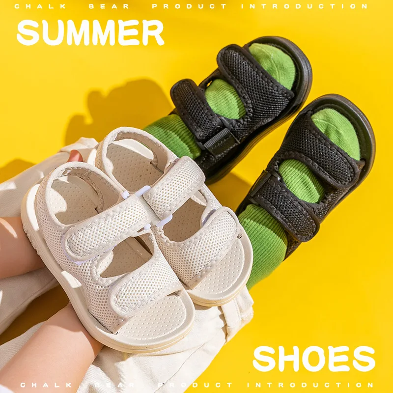 

Children's Shoes Boy's Fashion Breathable Baby Sandals Summer 2023 New White Cool Slippers Sandals 14-23