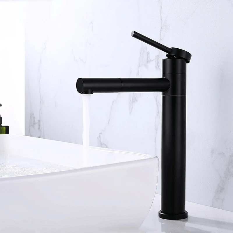 

360 Rotating Bathroom Basin Faucet Cold and Hot Mixer Sink Tap Brushed 304 Stainless Steel Kitchen Toilet Lavotory Faucets