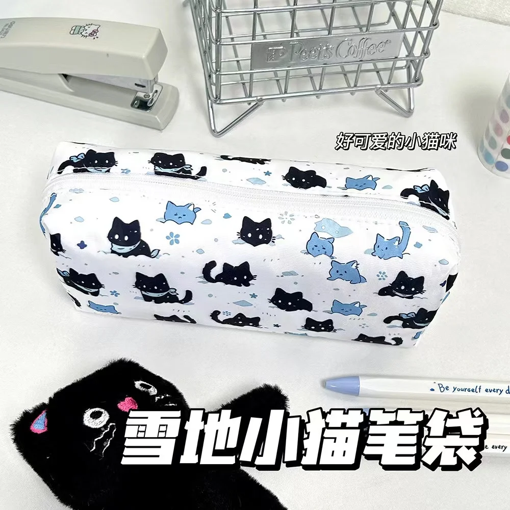 Imagem -06 - Cute Cat Pencil Pouch Estética Papelaria Bolsa Back to School Supplies