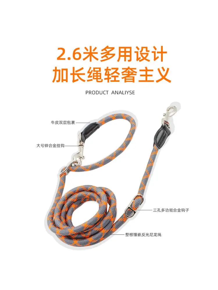 

New Multifunctional Diagonal Span Tie Waist Running Pet Dog Leash Double Head One Tow Two Dog Leash Chain