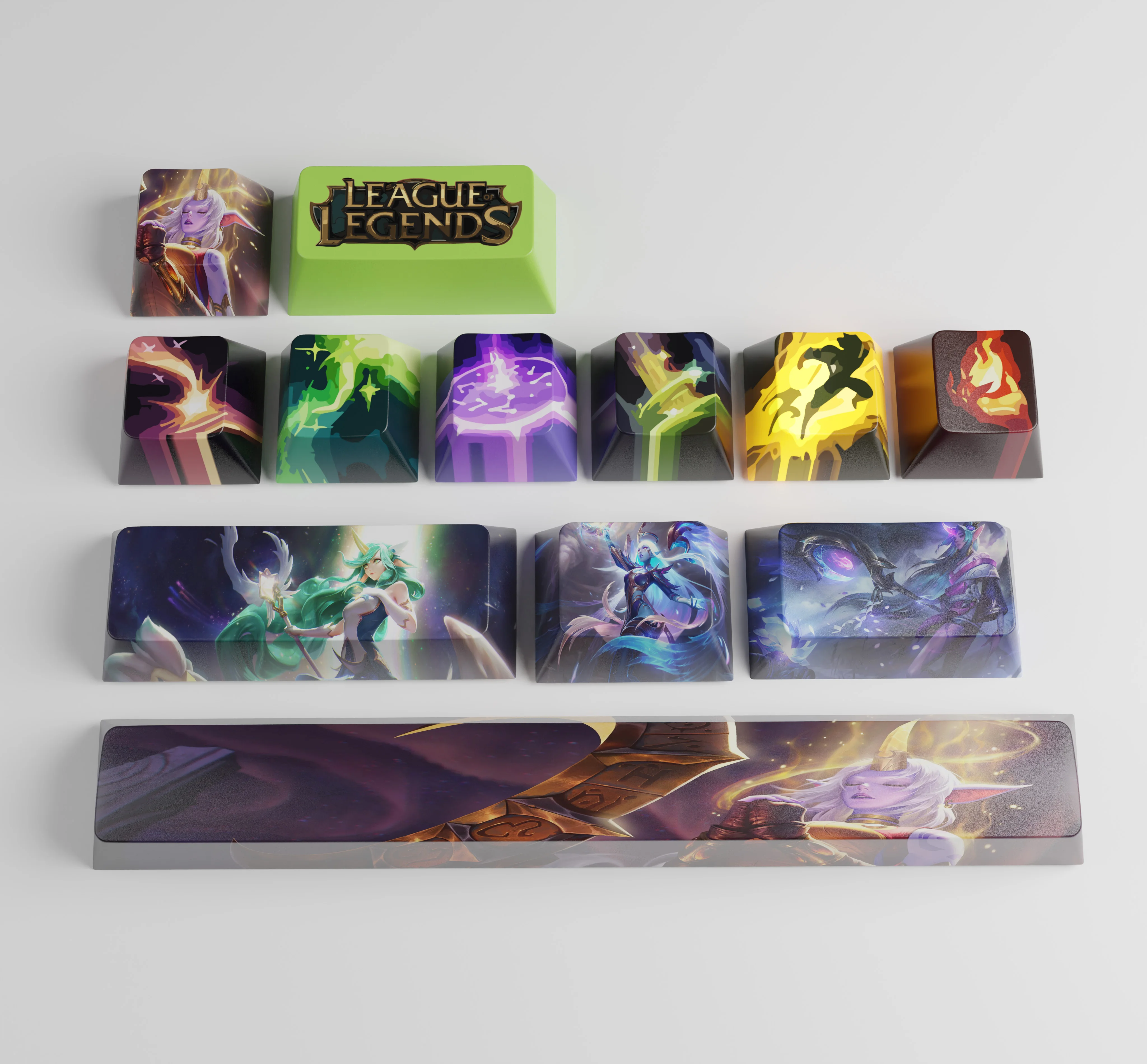 12Pcs League of Legends Custom All Champion Summoner Heroes Personality Keycap For Mechanical Gaming Mini Keyboard Keycaps