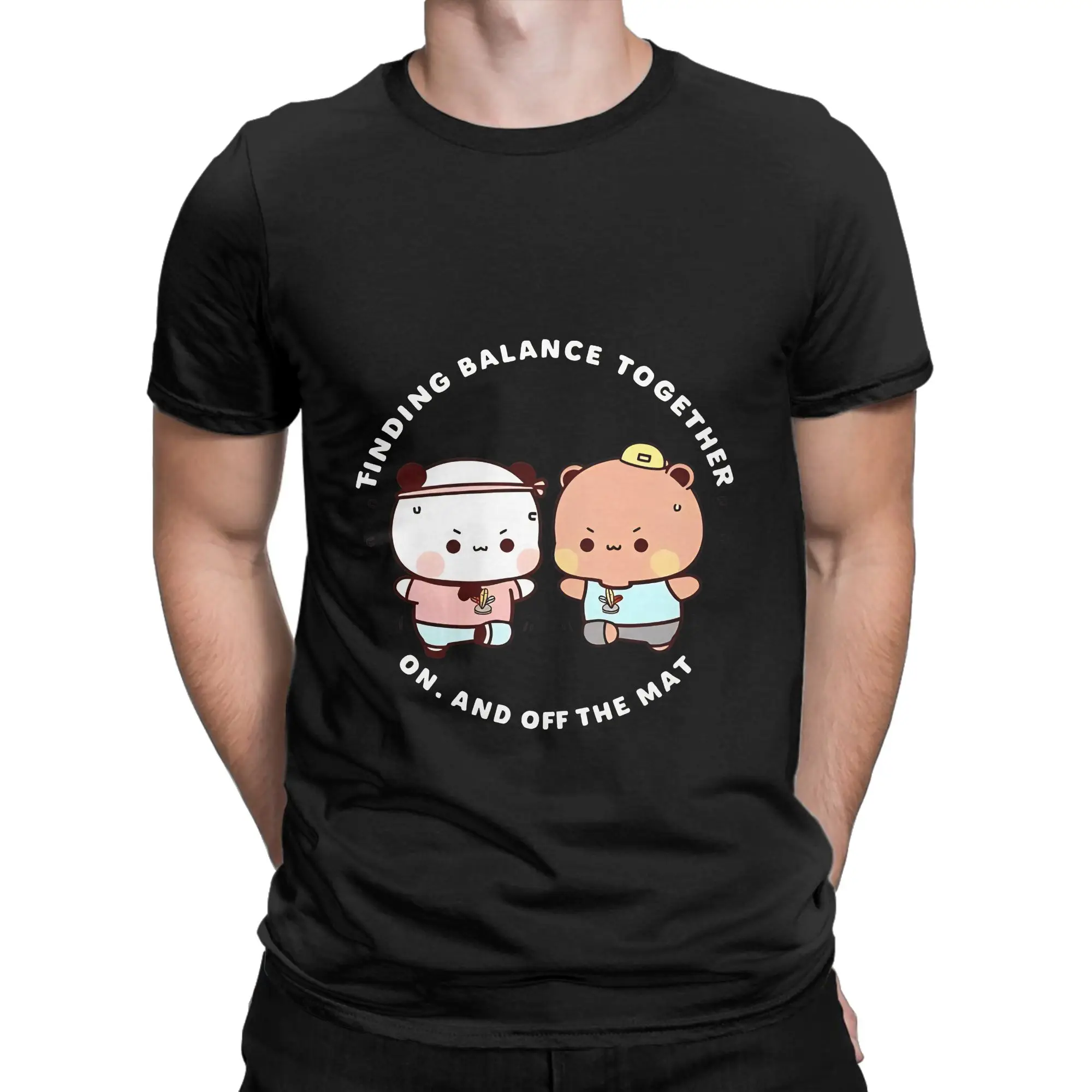 Finding Balance Through Fitness Finding Balance Funny Graphic 100% Cotton T-Shirt bBubu Dudu Tops Tees For Men