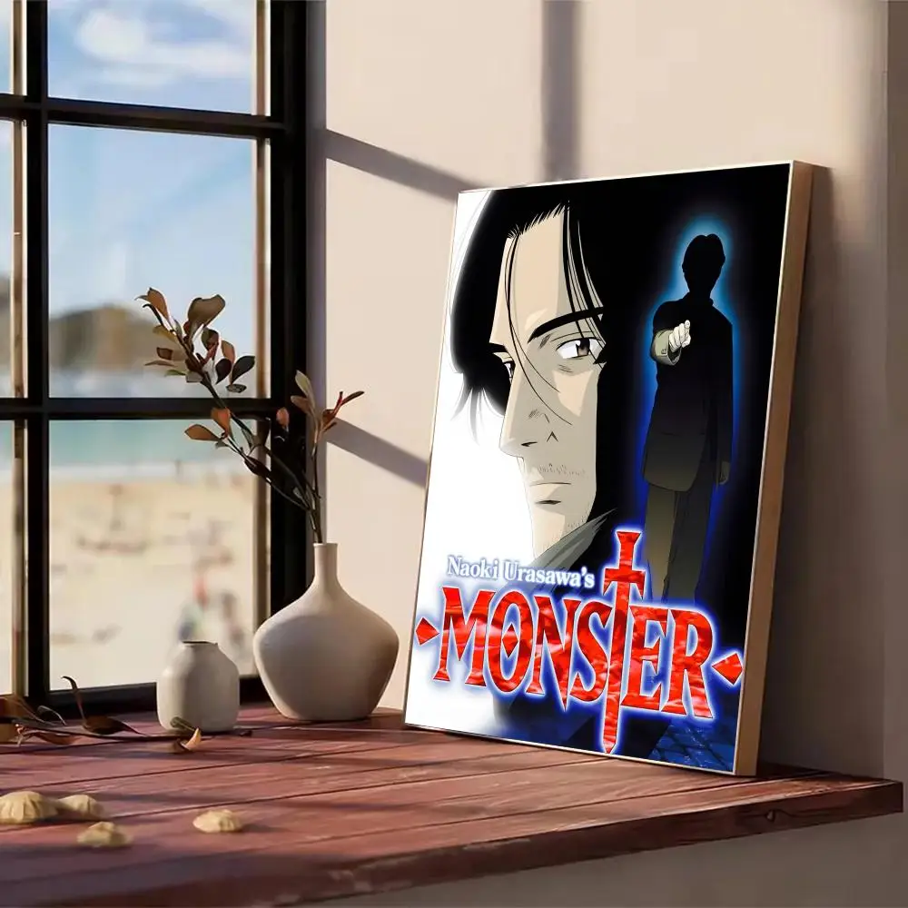 N-Naoki Urasawa S Monster Anime Painting Calligraphy Canvas Poster Wall Art Aesthetic Home Decoration for Living Room