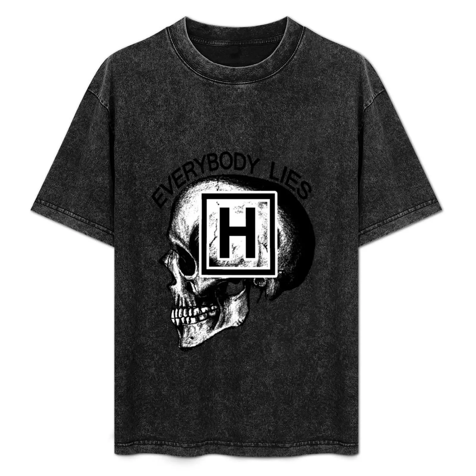 

Dr House - Everybody Lies (skull) T-Shirt Classic Crew Neck Cotton T-Shirt