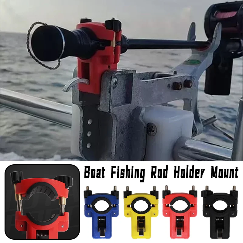 

Heavy Duty Rear-Mounted Boat Rod Holder Clamp, Secure Rod Pod Mounting Base Fishing Tackle Accessory