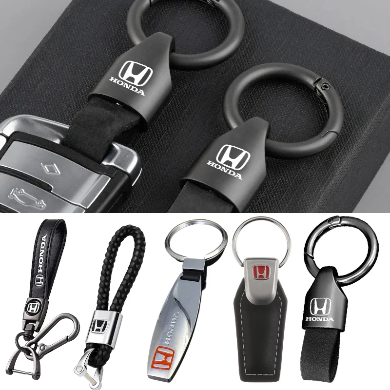 3D Metal/Leather Car Styling Keychain For Honda Power TypeR Jazz City Civic Inspire Accord FIT HRV XRV CRV GK5 Odyssey Legend