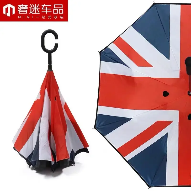 Union Jack Double Layer Reverse Umbrella Windproof Folding Inverted Upside Down for Mini Cooper One JCW S Countryman Accessories