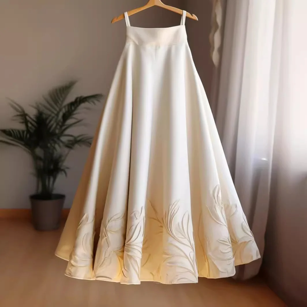 

Spring Autumn Long Skirts For Women High Waist Loose Saia 2025 New Faldas Mujer De Moda Floral Print Vintage Horse Face Skirt