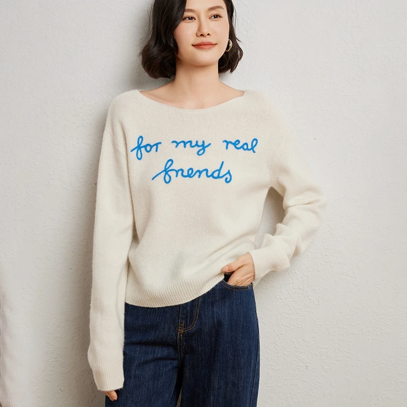 

Базовый свитер из 100% мериносовой шерсти, осень-зима, мягкий пуловер с круглым вырезом, женский мягкий теплый трикотаж с длинными рукавами, одежда, топы