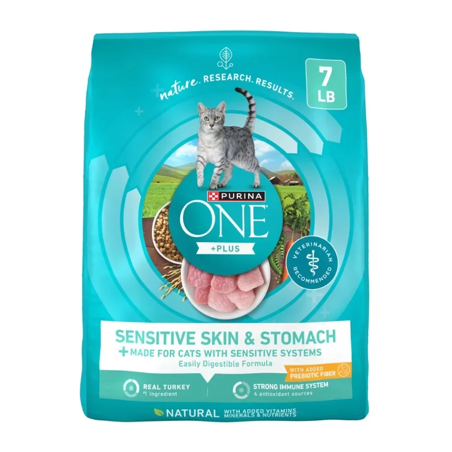 Sensitive Stomach, Sensitive Skin, Natural Dry Cat Food, +Plus Sensitive Skin and Stomach Formula, 7 lb. Bag