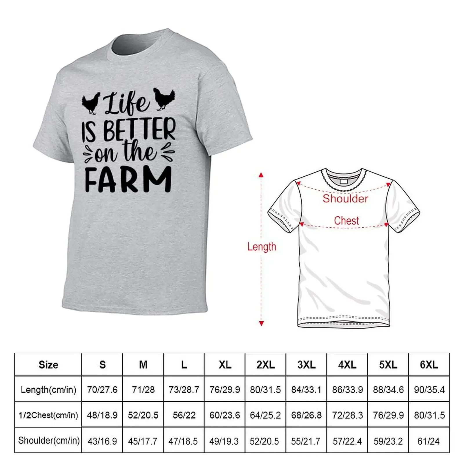 Funny Farmer Country Girl Crazy Chicken Lady Farm Life Tractor Cow Horse T-shirt sublime oversizeds Men's cotton t-shirt