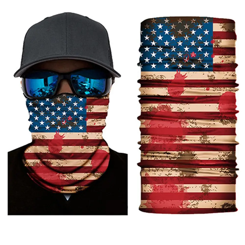 Face Shield Men Scarf Women Turban Neck Protection Neck Tube Scarf Gaiter Headband National Flag Bandana Cycling Face Scarf