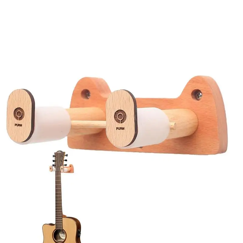 Wooden Guitar Hanger Hook Wall Mount Non-slip Holder Stand For Guitar Ukulele Violin Bass Guitar Instrument Accessories