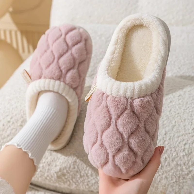 

Men's Cotton Slippers Indoor Winter New Sle Warm Fce Couples Spring Autumn Thi Bot Slip-On oes Soft PVC Material