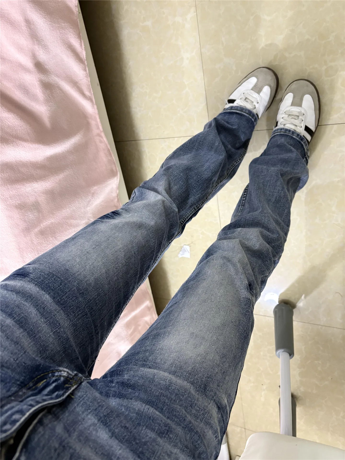 

Extended Vintage Slim Fit Low Waist Flared Jeans Women Tall Size Straight Casual Pants Spring Fashion Slimming Cotton Denim