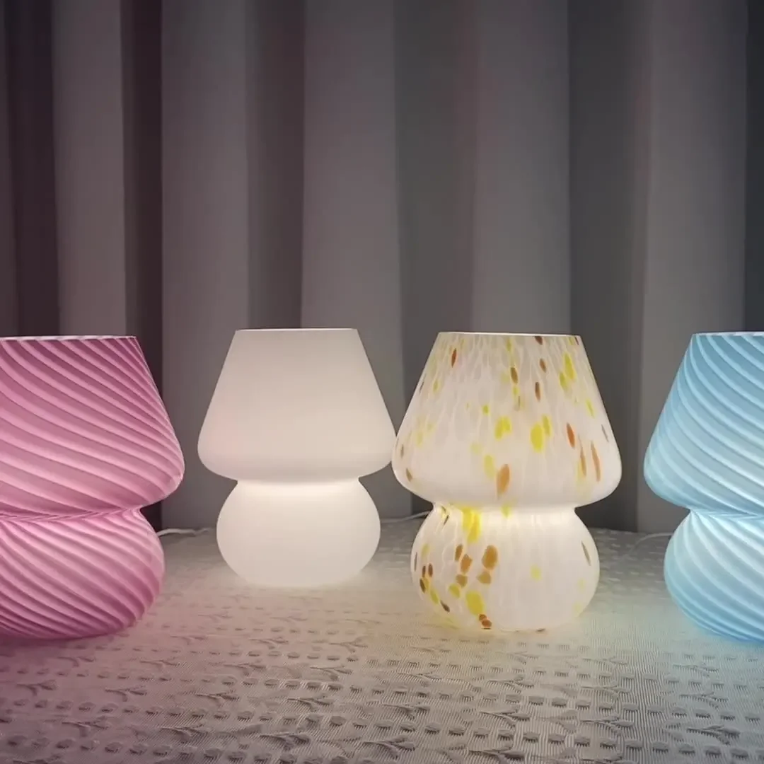 Lámpara de mesa con forma de seta, vitral, luz de mesa para dormitorio, mesita de noche, luces decorativas de escritorio, lámpara de escritorio con forma de seta