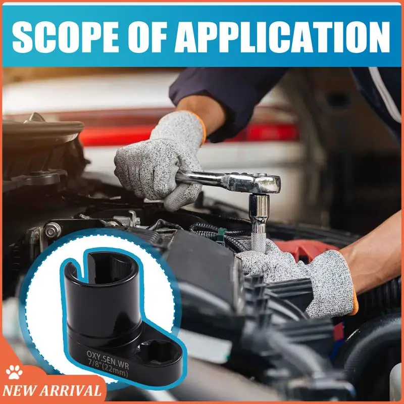 

Car Oxygen Sensor Socket Offset Wrench Set 22MM Sockets 1/2" 3/8" Drives Thread Chaser Oxygen Sensor Removing Tool