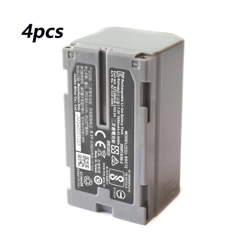 

4pcs BDC72 Battery for Top Con OS/ES Series Total Station 7.2V 5986mAh Rechargeable Battery BDC72