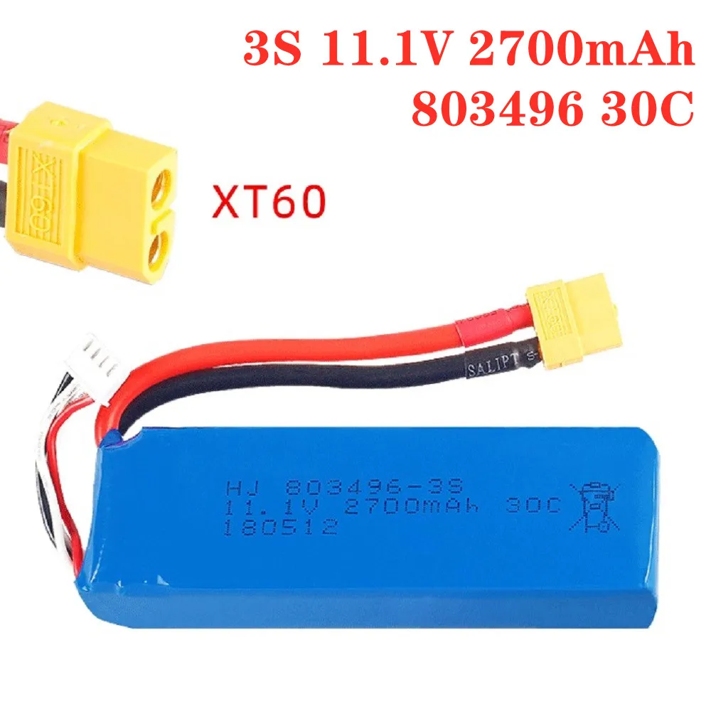 Batería lipo de 11,1 v, 2700mah, 3s, para Wltoys X380 V303 V939 Cheerson CX-20 CX 20, piezas de Dron cuadricóptero RC, enchufe xt60